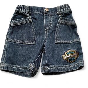 Vintage Harley Davidson Baby Denim Jean Shorts Biker Size 12M